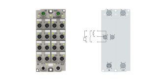 ER2349-0021 | EtherCAT Box, 16-channel digital combi, 24 V DC, 10 µs, 0.5 A, M8, zinc die-cast