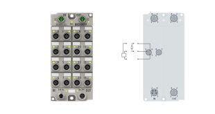 ER2809-0021 | EtherCAT Box, 16-channel digital output, 24 V DC, 0.5 A, M8, zinc die-cast