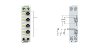 ER4374-0002 | EtherCAT Box, 2-channel analog input + 2-channel analog output, multi-function, ±10 V, 0/4…20 mA, 16 bit, differential, M12, zinc die-cast