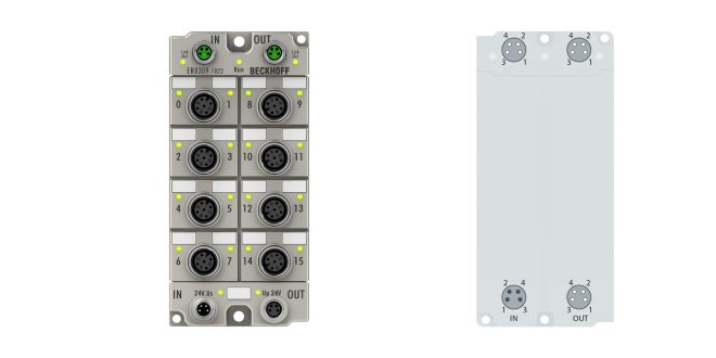 ER8309-1022 | EtherCAT Box, multi-functional box, digital, analog, PWM, current-controlled, M12, zinc die-cast