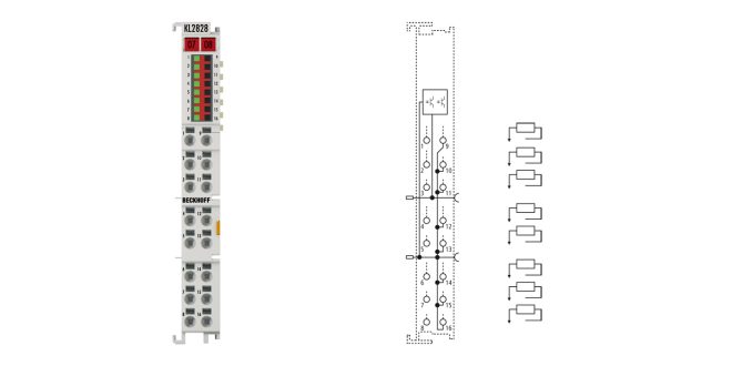 KL2828 | Bus Terminal, 8-channel digital output, 24 V DC, 2 A