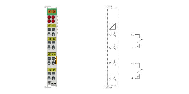 KL3204 | Bus Terminal, 4-channel analog input, temperature, RTD (Pt100), 16 bit