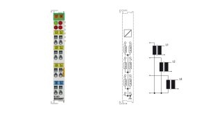 KL3403 | Bus Terminal, 3-channel analog input, power measurement, 500 V AC, 1 A, 16 bit