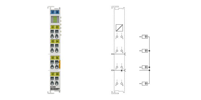 KL4408 | Bus Terminal, 8-channel analog output, voltage, 0…10 V, 12 bit, single-ended