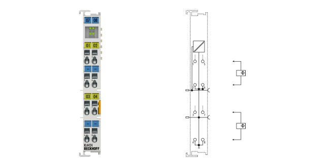 KL4424 | Bus Terminal, 4-channel analog output, current, 4…20 mA, 12 bit, single-ended