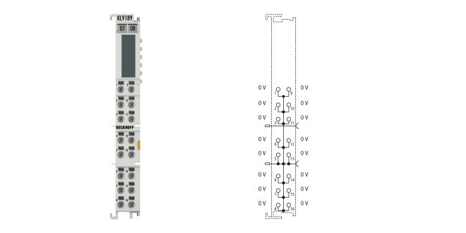 KL9189 | Potential distribution terminal, 16 x 0 V DC