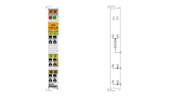 KL9250 | Potential supply terminal, 120…230 V AC, with fuse