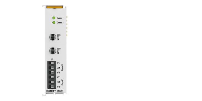 KM2642 | Bus Terminal module, 2-channel digital output, 230 V AC, 6 A, manual/automatic operation