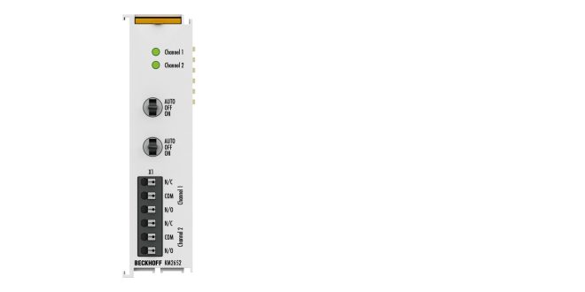 KM2652 | Bus Terminal module, 2-channel digital output, 230 V AC, 6 A, manual/automatic operation