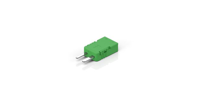 ZS3000-0103 | Miniature thermocouple connector, green, Thermocouple: NiCr-Ni, type K according to DIN EN 60584, Variant: Quick Wire, packaging unit = 10 pieces